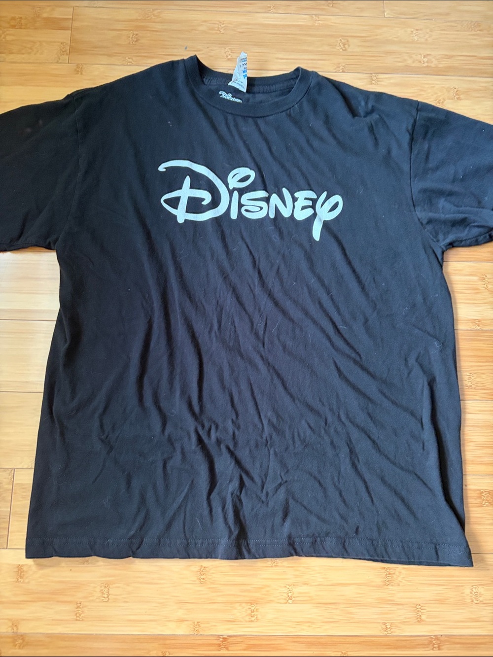 Disney Black Logo Short Sleeve Men's Tee Size Large